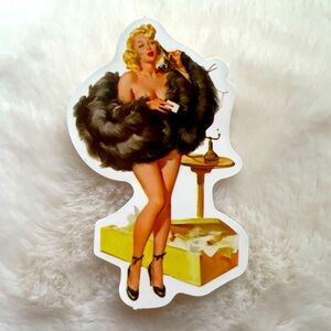 Pinup Girl Sticker - Boa